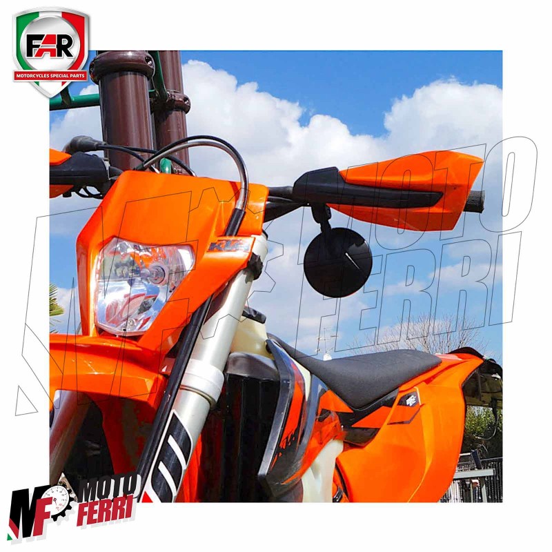 MF3312 - Mini Specchietto FAR Moto Cross Enduro Ribaltabile Pieghevole  Omologato