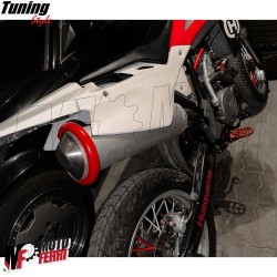 MF4683 Protezione Scarico Marmitta Terminale Rosso Universale Moto Cross Enduro