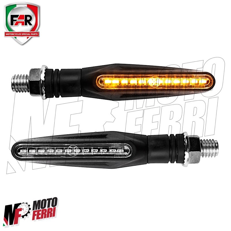 MF4419 - Coppia Frecce Led FAR Micro in Metallo Universali Moto Scooter -  9cm