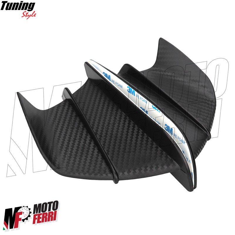 MF5013 Spoiler Ali Aerodinamiche Carbon Look per Carene Moto + Adesivi  Bandiera