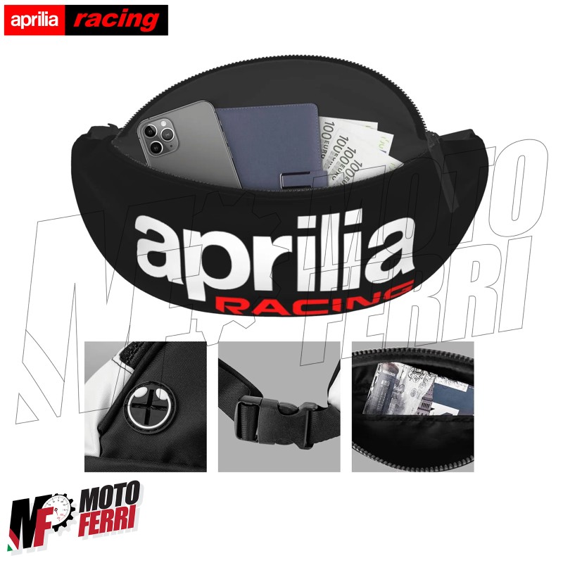 MF6170 - Borsello Marsupio Moto Aprilia Racing per Chiavi Telefono  Portafoglio