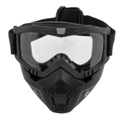 MF6024 Maschera Mask Nero con Elastico Universale Casco Jet Custom Occhiali