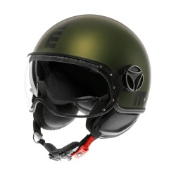 MF7826 Casco Jet Momo Design FGTR Evo Verde opaco / Nero Doppia Visiera 22.06