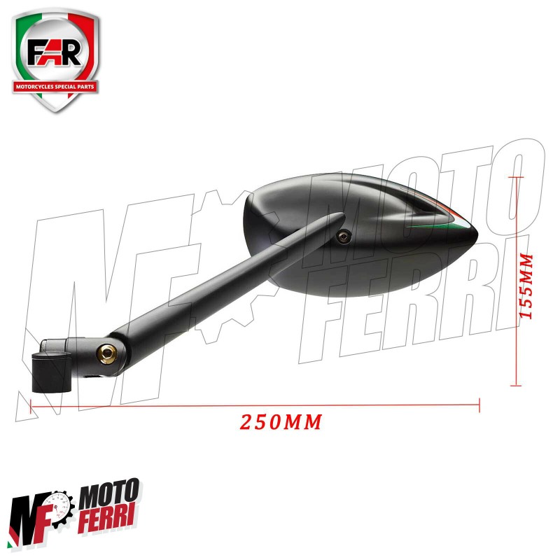 MF2129 - Kit specchietti da manubrio + cover tappo Far Freeway TMAX 530 560